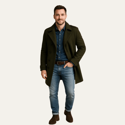 Manteau Homme Mi-Long Élégant et Chaud - PanierRoyale