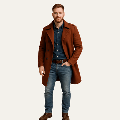 Manteau Homme Mi-Long Élégant et Chaud