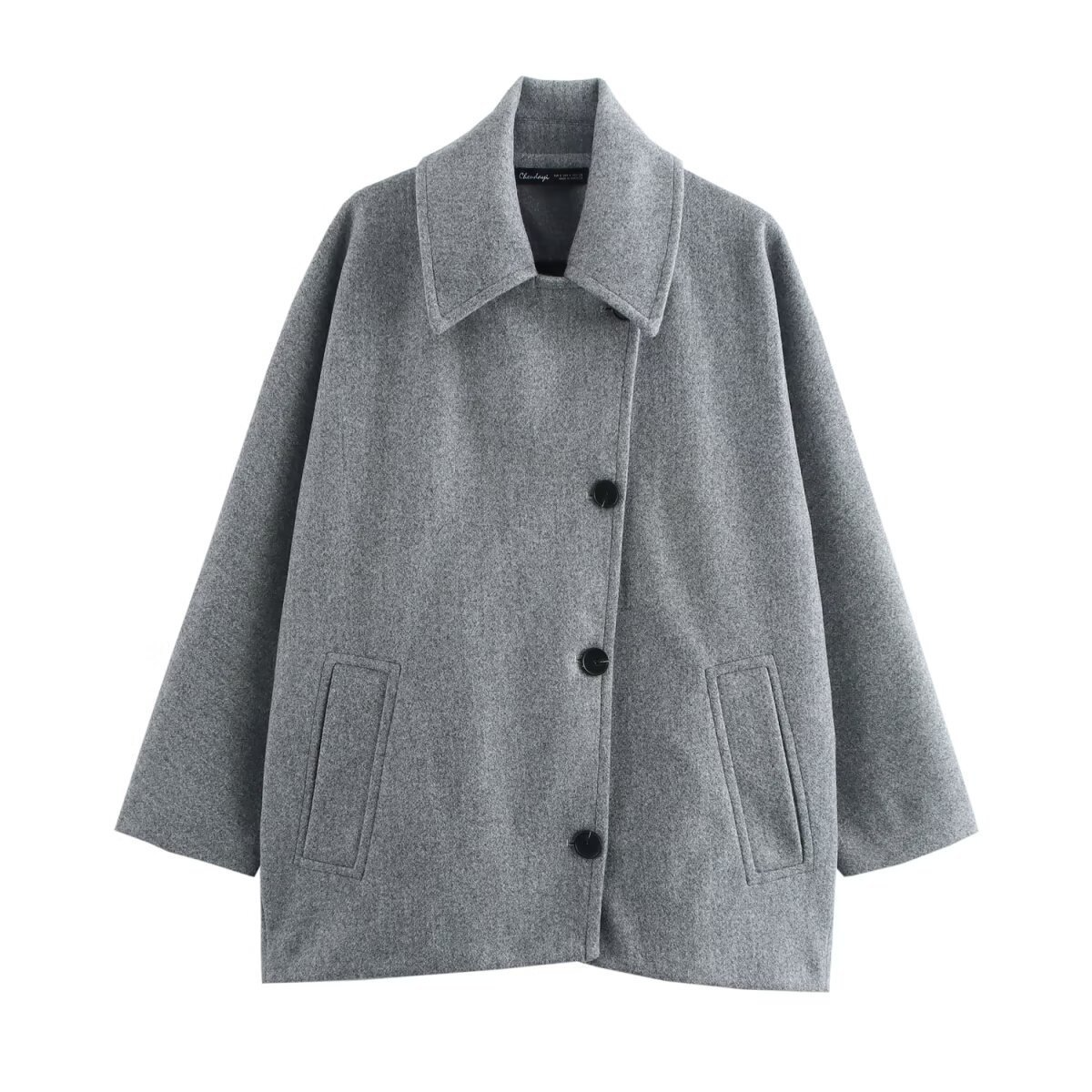 Manteau femme oversize tendance coupe droite
