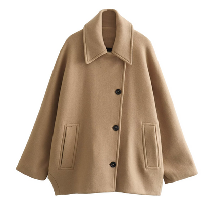Manteau femme oversize tendance coupe droite