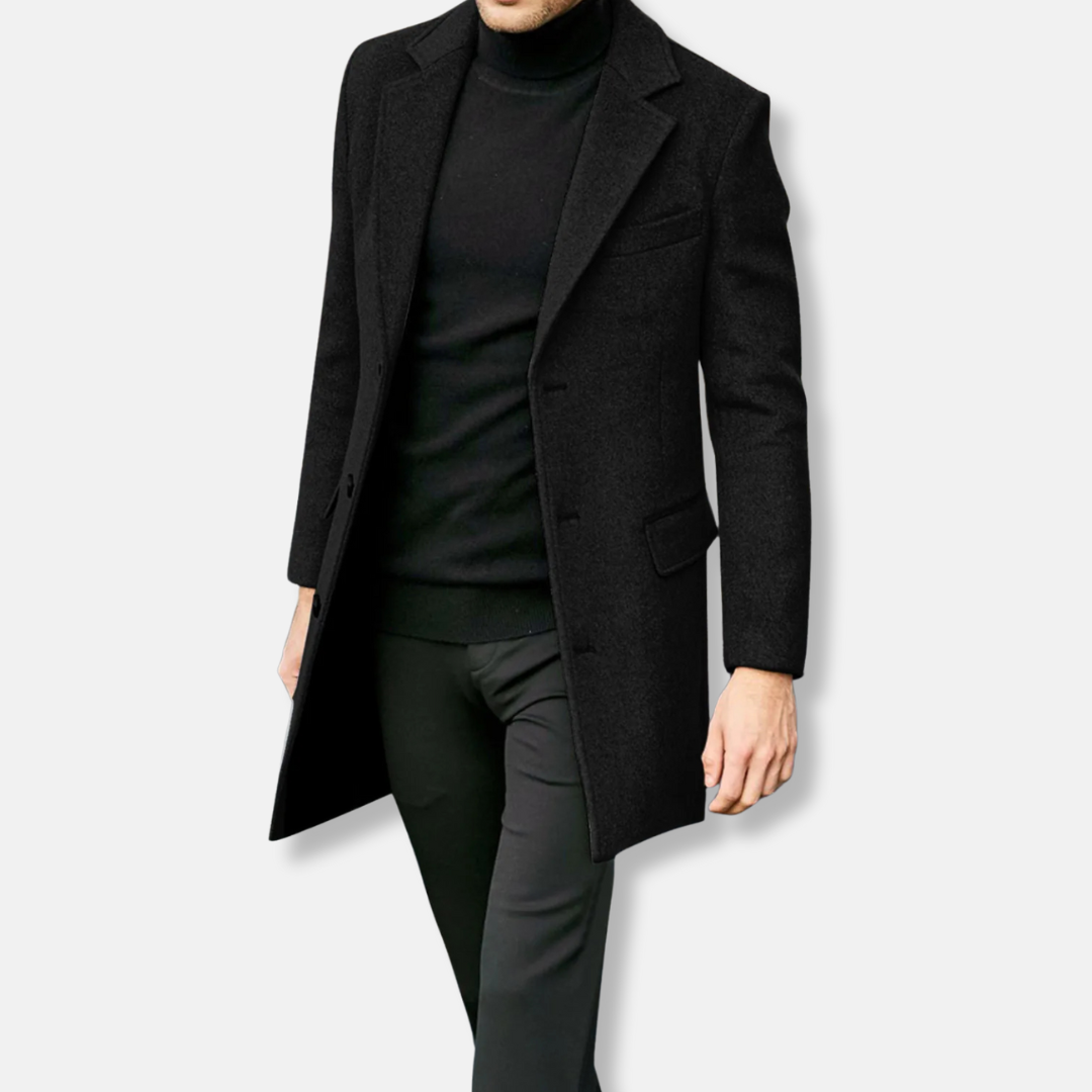 VogeLuxe | Manteau oversize croisé pour homme, longueur genou 1