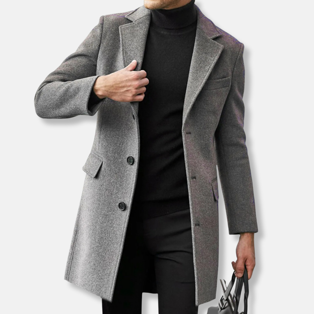 VogeLuxe | Manteau oversize croisé pour homme, longueur genou 2