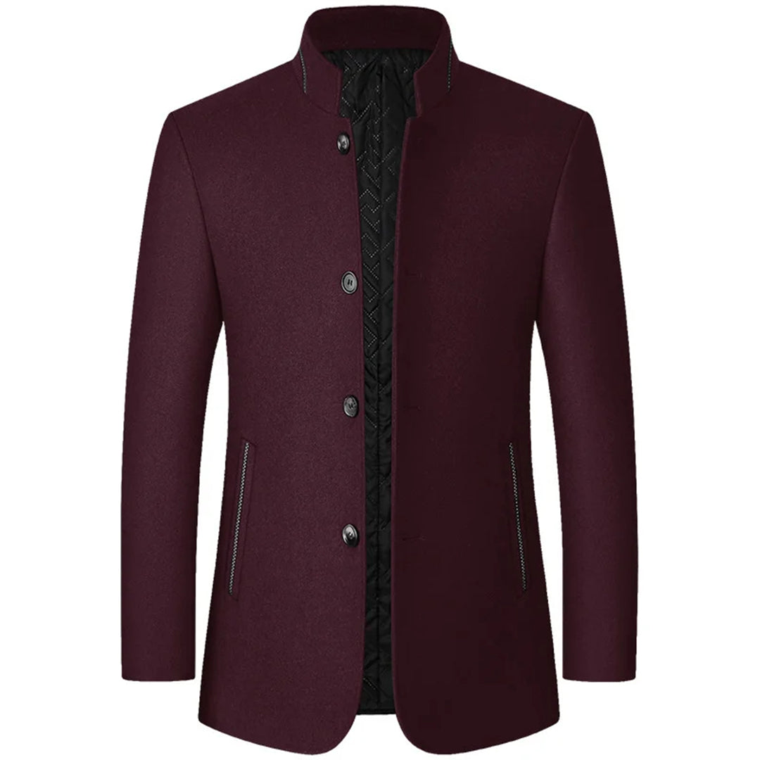 VogeLuxe | Manteau sur mesure pour homme, col mandarin, doublure matelassée 2