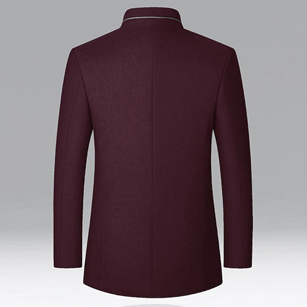 VogeLuxe | Manteau sur mesure pour homme, col mandarin, doublure matelassée 3