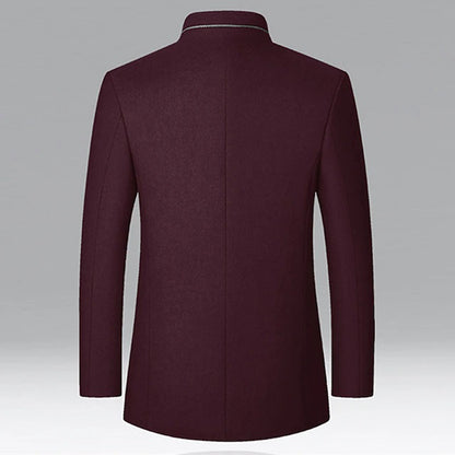 VogeLuxe | Manteau sur mesure pour homme, col mandarin, doublure matelassée 3