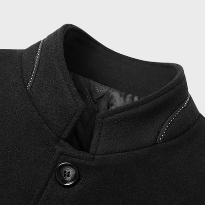 VogeLuxe | Manteau sur mesure pour homme, col mandarin, doublure matelassée 5