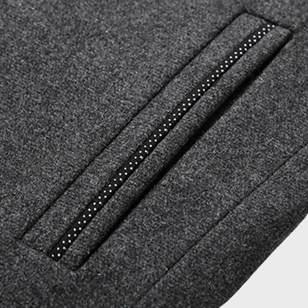 VogeLuxe | Manteau sur mesure pour homme, col mandarin, doublure matelassée 6