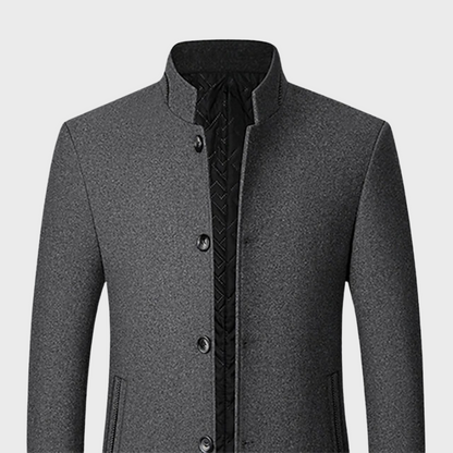 VogeLuxe | Manteau sur mesure pour homme, col mandarin, doublure matelassée 8