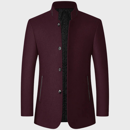 Manteau Homme Taille Sur Mesure Col Mandarin Doublure Chaude