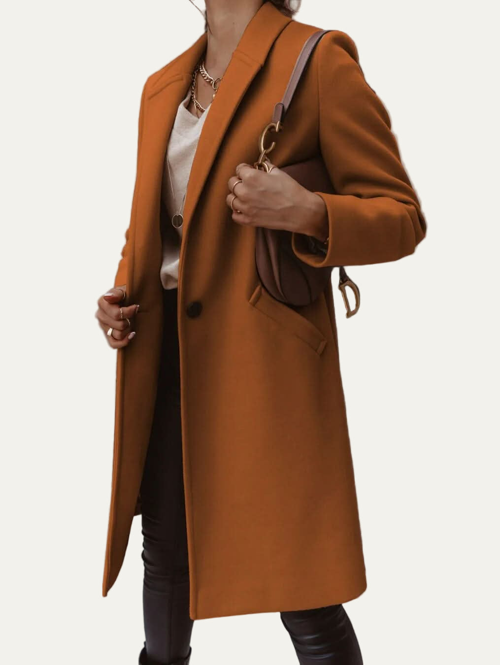 VogeLuxe | Manteau tailleur à simple boutonnage pour femme 2