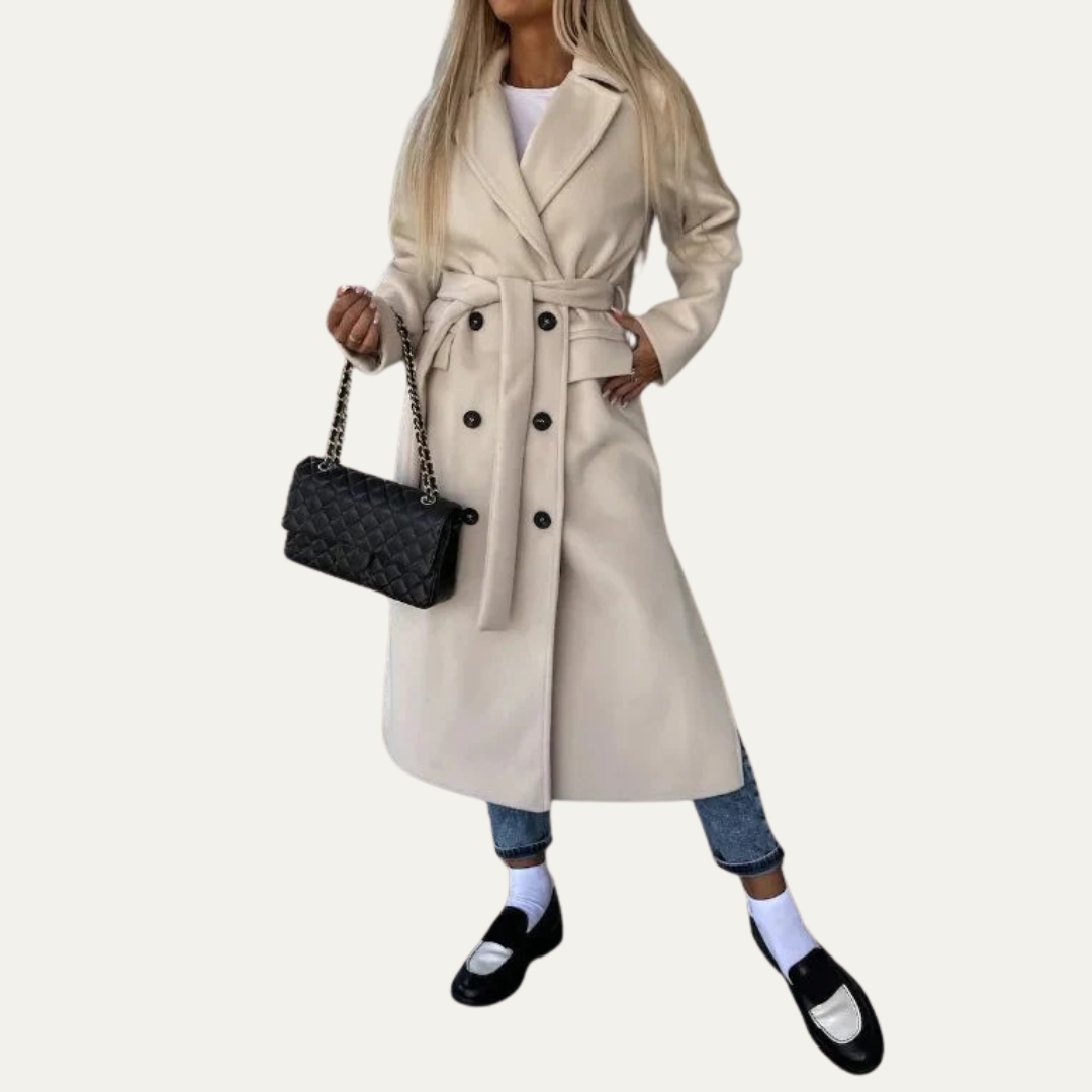 Manteau femme élégant à revers classique