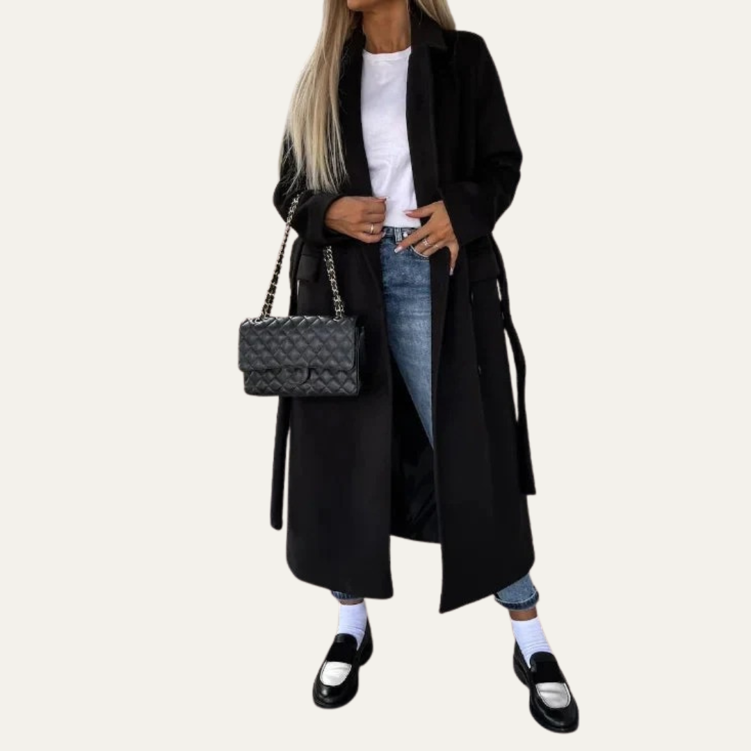 Manteau femme élégant à revers classique