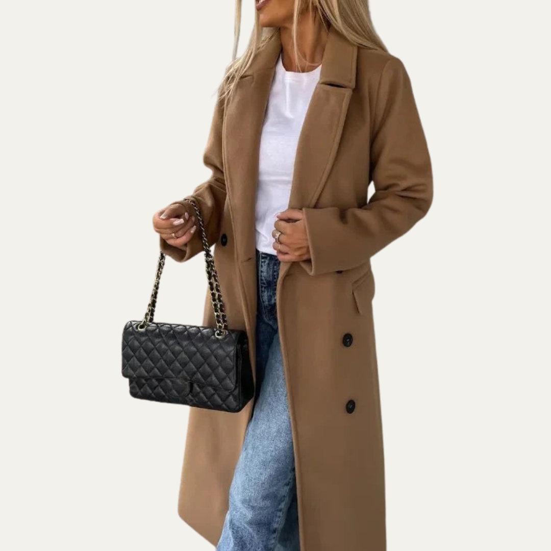 Manteau femme élégant à revers classique