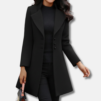 Manteau femme élégant mi-long taille fluide - PanierRoyale