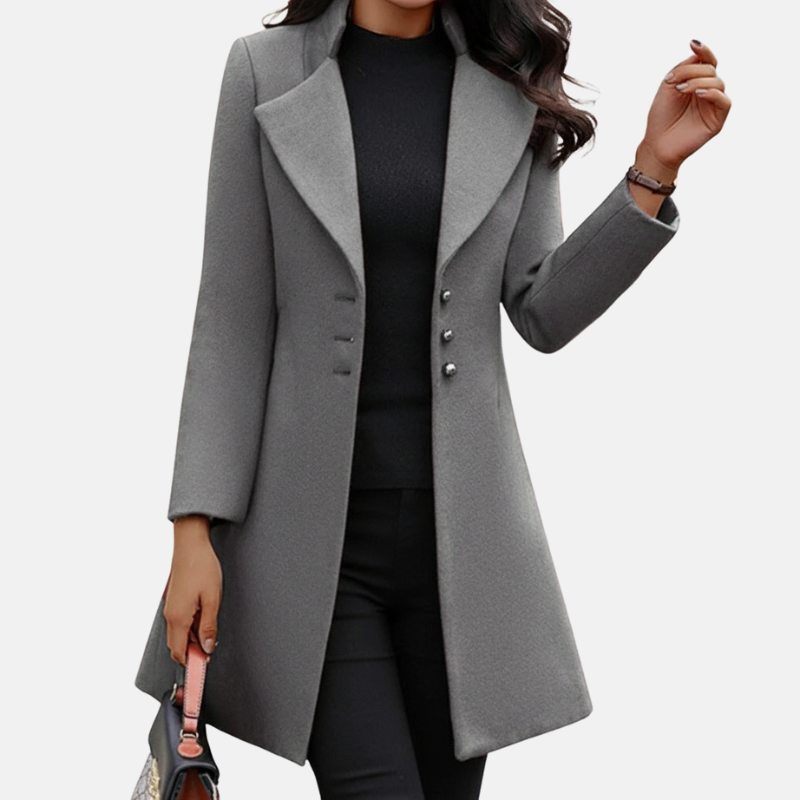 Manteau trapèze mi-long élégant - vue 2