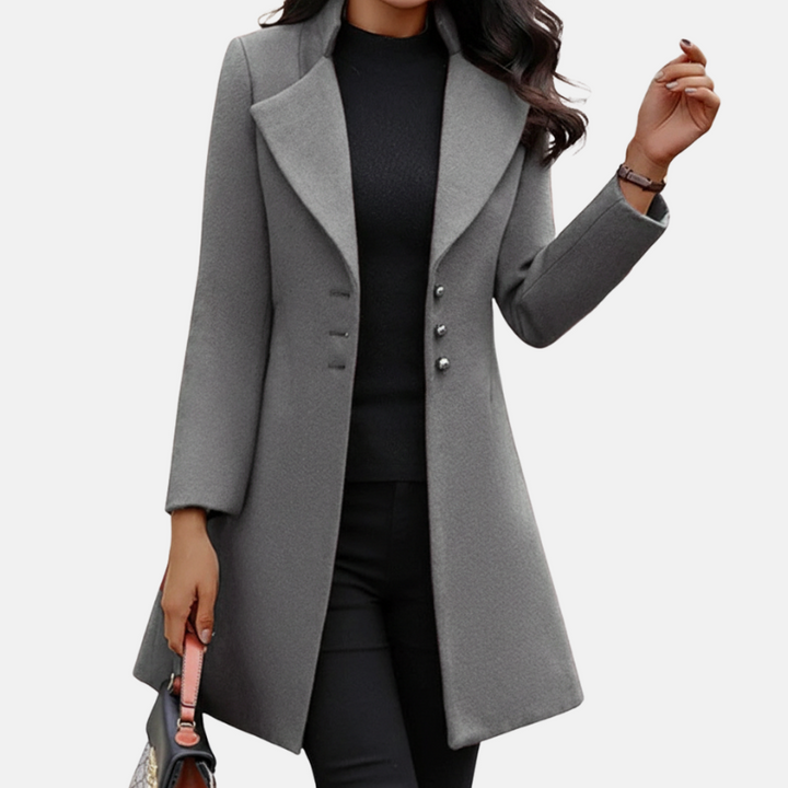 Manteau trapèze mi-long élégant - vue 2