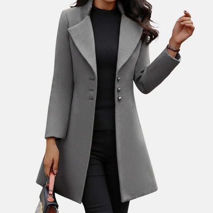 Manteau femme élégant mi-long taille fluide