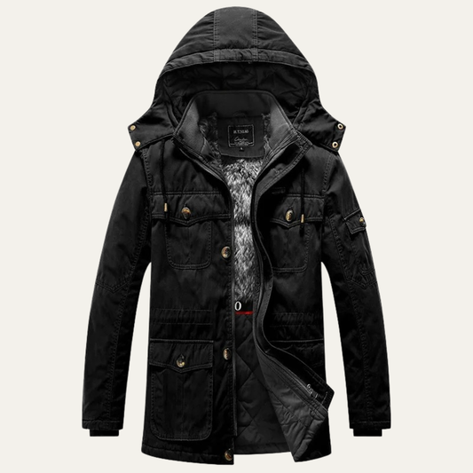 Doudoune Homme Hiver avec Capuche et Doublure Synthétique Chaude - PanierRoyale