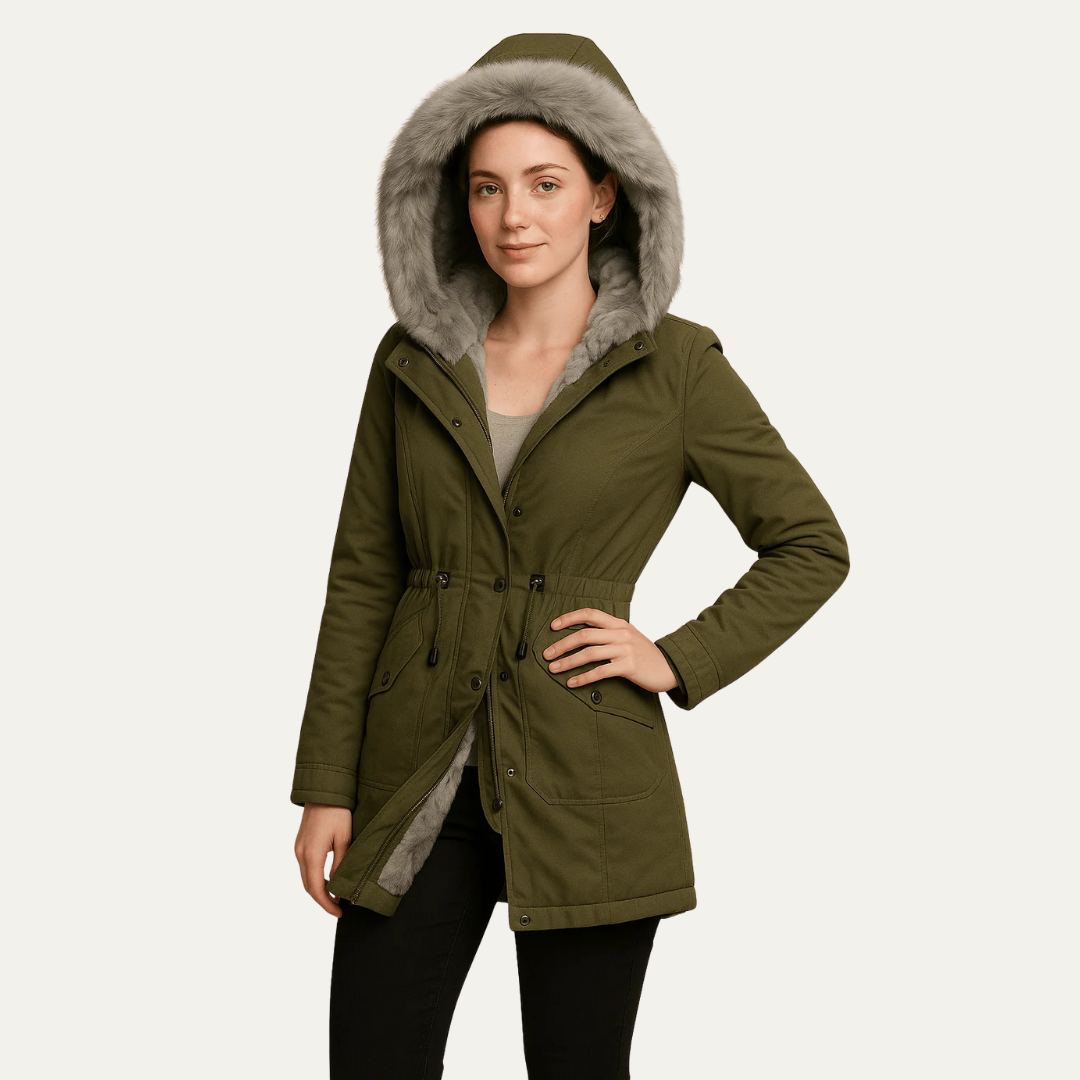 VogeLuxe | Parka cintrée en fausse fourrure pour femme 2
