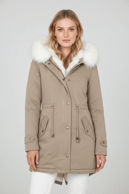 VogeLuxe | Parka d'hiver à capuche doublée de fourrure pour femme 11