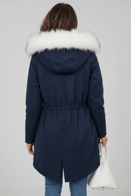 VogeLuxe | Parka d'hiver à capuche doublée de fourrure pour femme 2