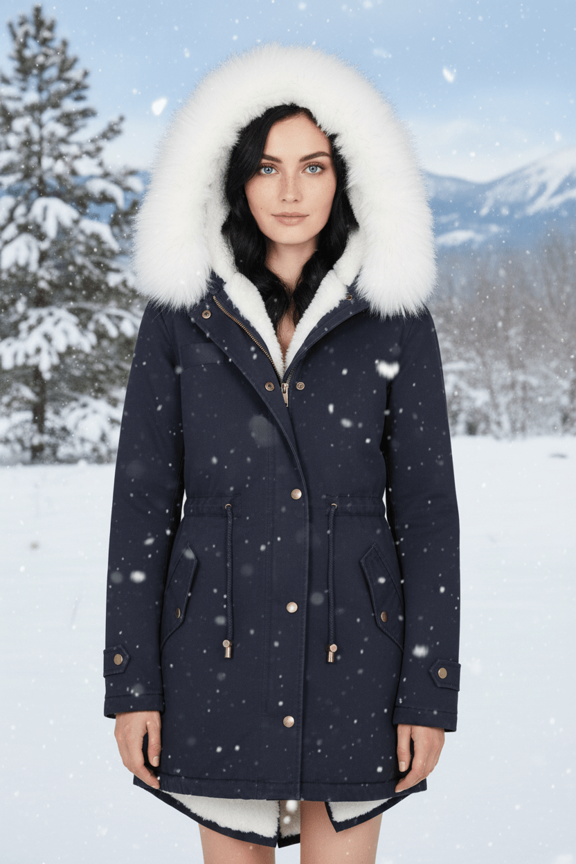 VogeLuxe | Parka d'hiver à capuche doublée de fourrure pour femme 7