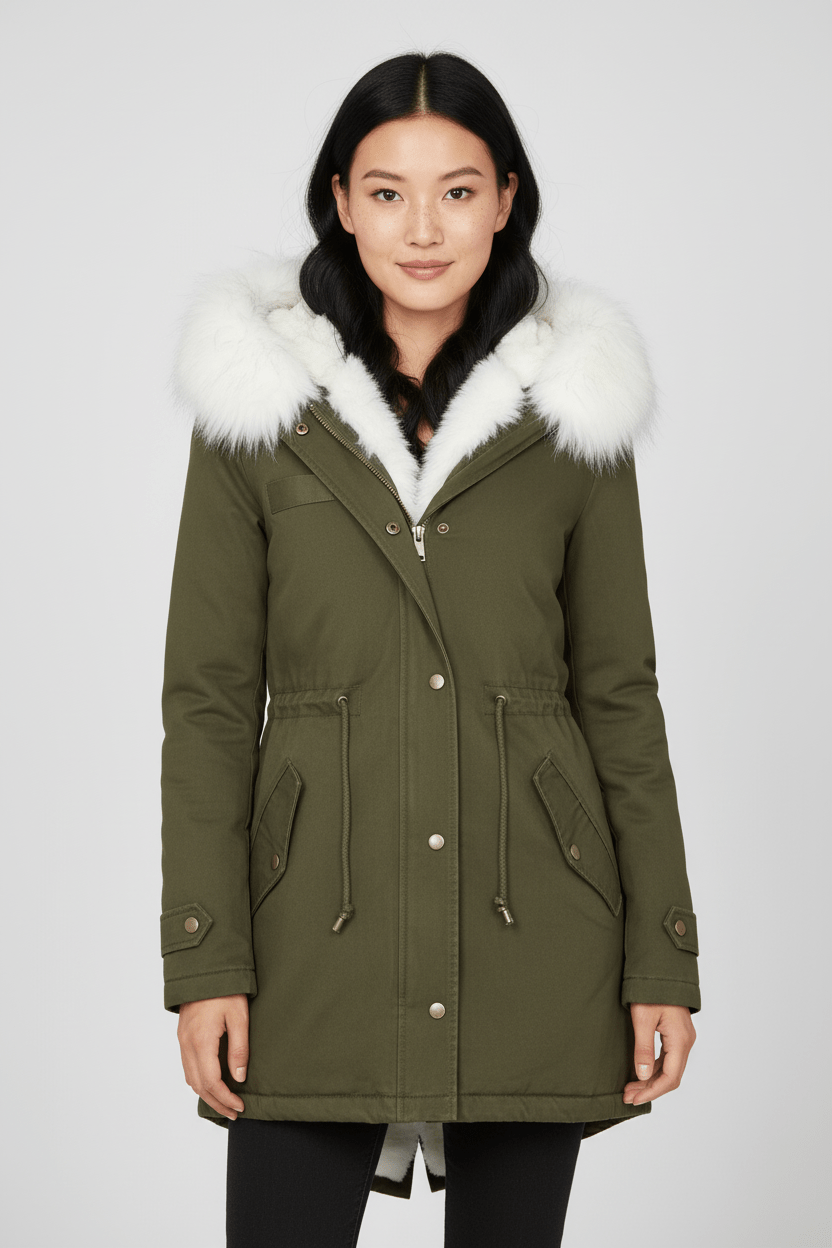 VogeLuxe | Parka d'hiver à capuche doublée de fourrure pour femme 8