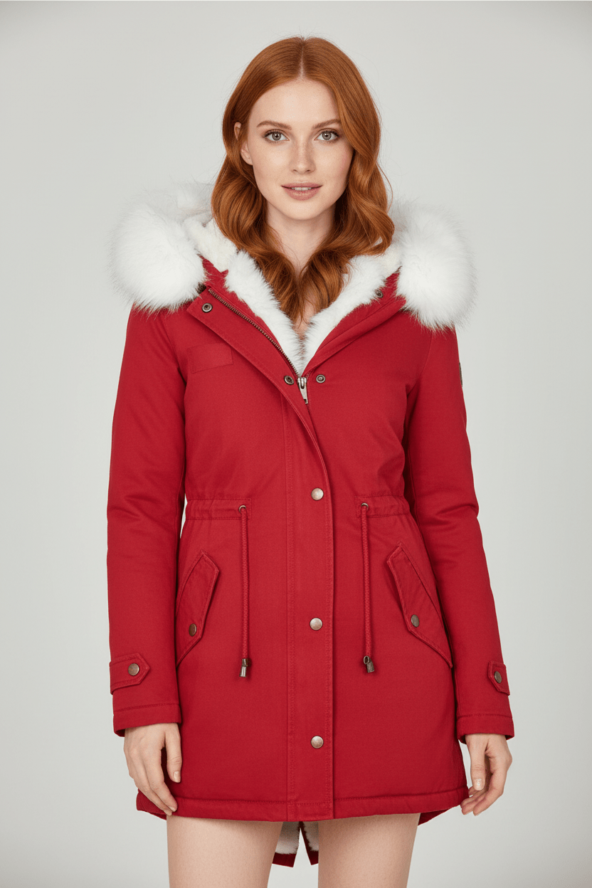 VogeLuxe | Parka d'hiver à capuche doublée de fourrure pour femme 9