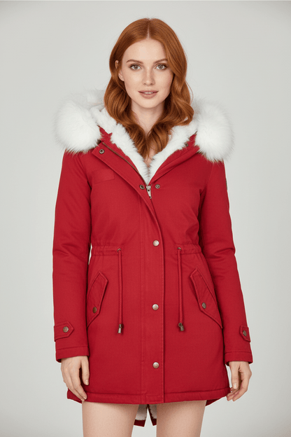 VogeLuxe | Parka d'hiver à capuche doublée de fourrure pour femme 9