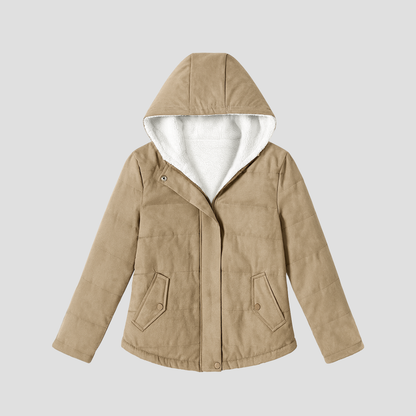 VogeLuxe | Parka d'hiver à capuche doublée en sherpa pour femme 1