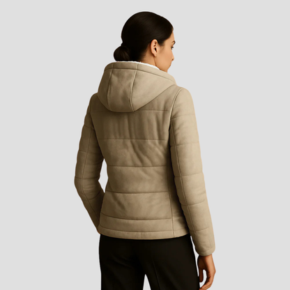 VogeLuxe | Parka d'hiver à capuche doublée en sherpa pour femme 3