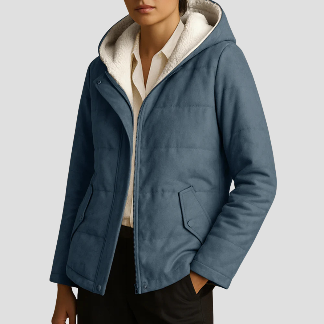 Doudoune Hiver Femme à Capuche Fourrée Douce et Chaude