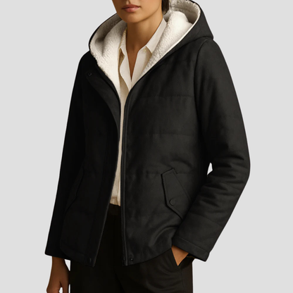 Doudoune Hiver Femme à Capuche Fourrée Douce et Chaude