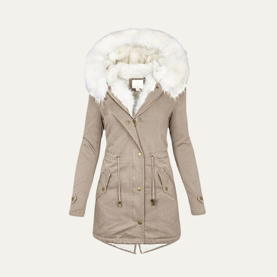 Doudoune Hiver Femme Fourrure Synthétique Chaude