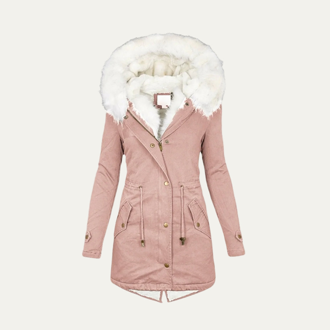 Doudoune Hiver Femme Fourrure Synthétique Chaude
