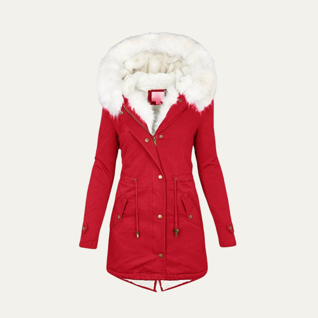 Doudoune Hiver Femme Fourrure Synthétique Chaude
