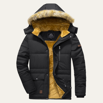 VogeLuxe | Parka sherpa à capuche épaisse pour homme 1
