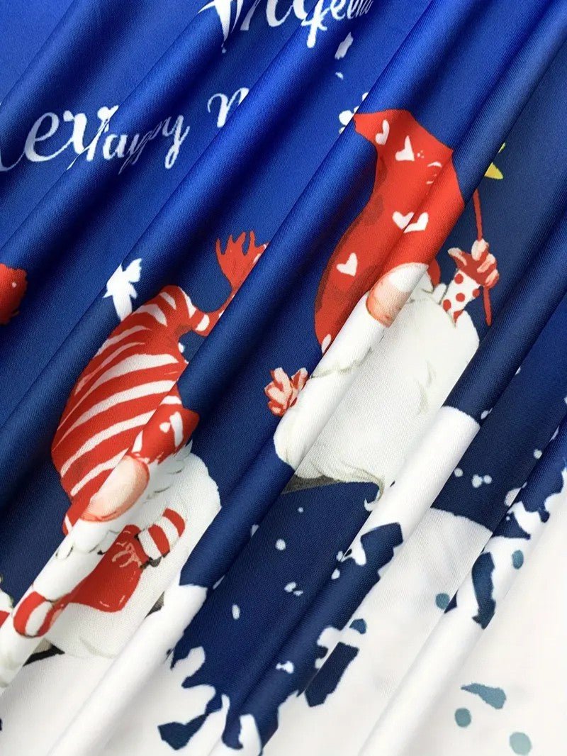 VogeLuxe | Polo de Noël festif pour homme, motif gnome, fermeture éclair 1/4 5