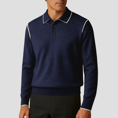 Polo Homme Coton Classique à Rayures Contrastes