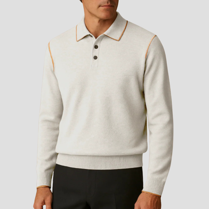 Polo Homme Coton Classique à Rayures Contrastes
