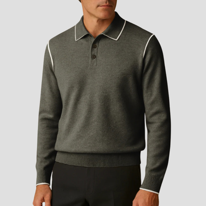 Polo Homme Coton Classique à Rayures Contrastes