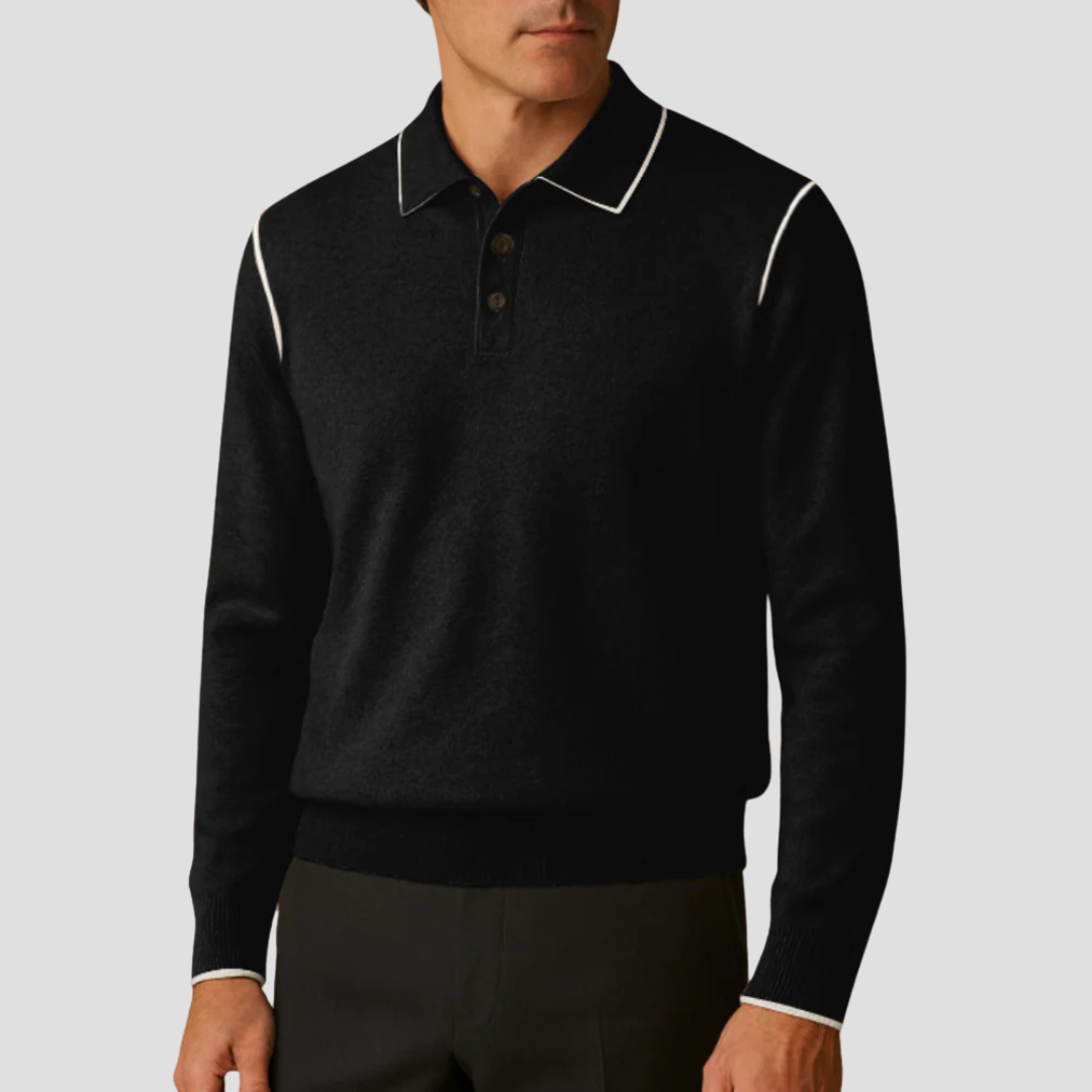 Polo Homme Coton Classique à Rayures Contrastes