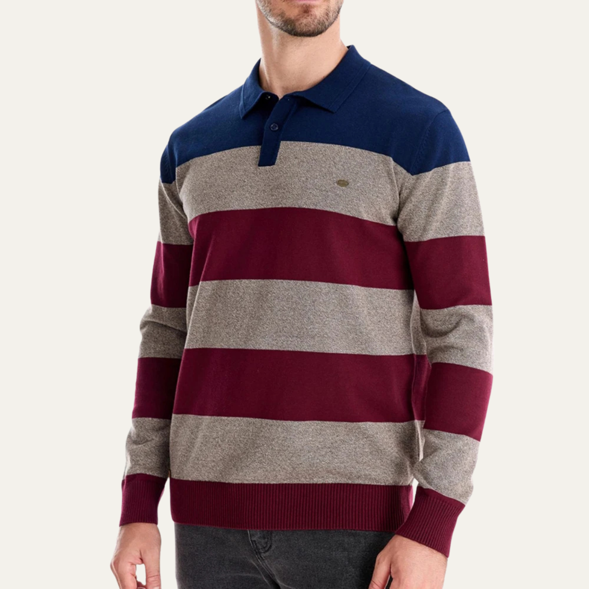 VogeLuxe | Polo en maille color-block pour homme 1