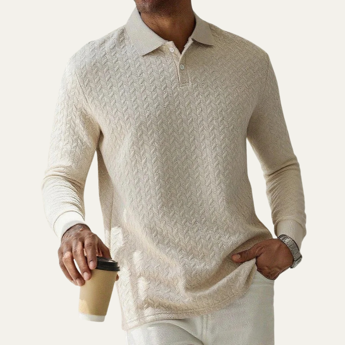 VogeLuxe | Polo en maille texturée pour homme 3