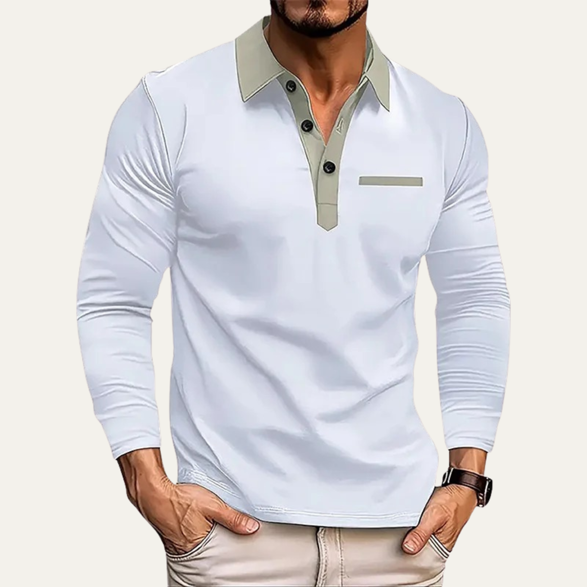 Polo Homme Col Contraste Chic et Élégant