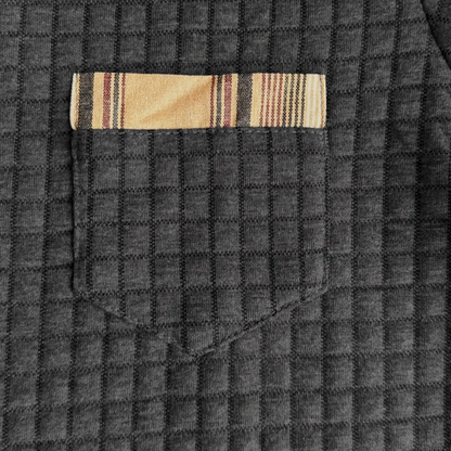 VogeLuxe | Polo homme à maille gaufrée et bordure à carreaux 2