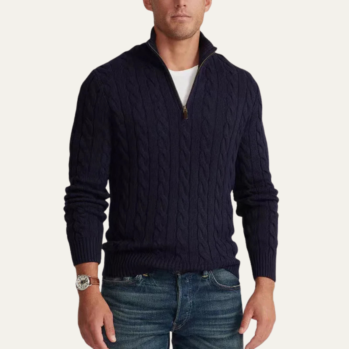 VogeLuxe | Polo homme en maille côtelée verticale 4