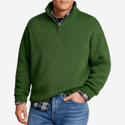 Polo Homme Maille Zippé Manches Longues Sport