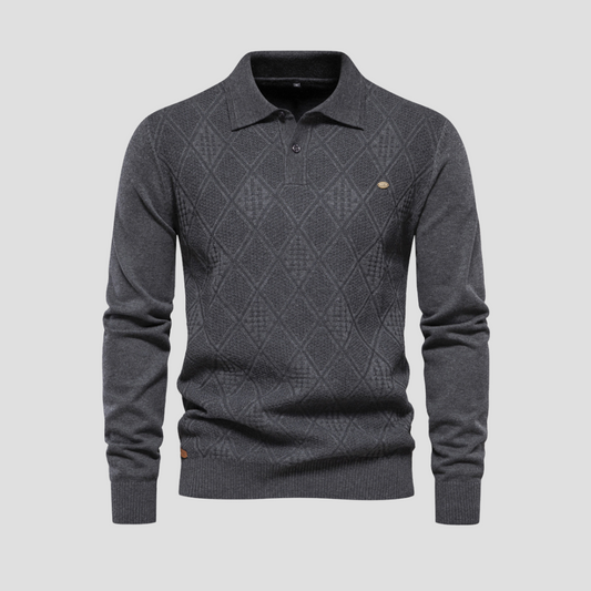 VogeLuxe | Polo homme texturé à motif losanges 0