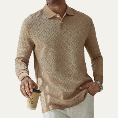 Polo Homme Manches Longues Coton Doux - PanierRoyale